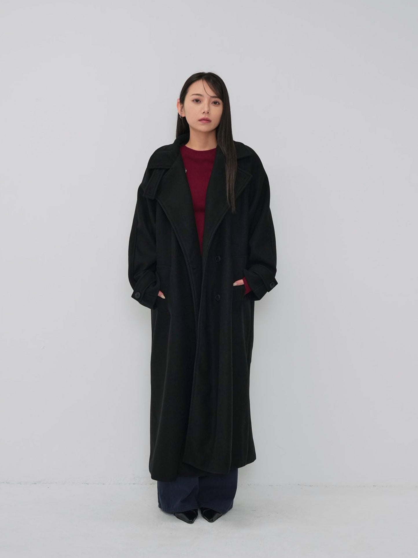 standcollar wool coat