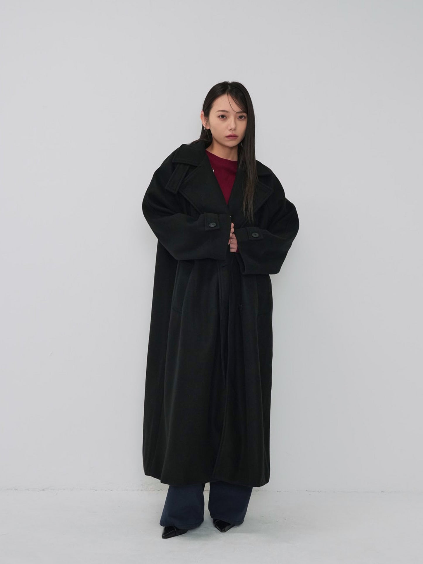 standcollar wool coat