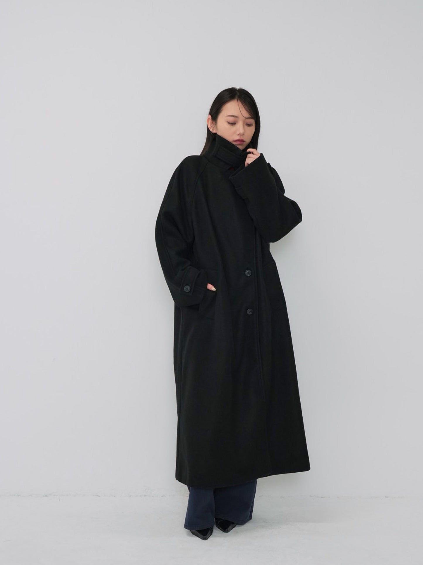 standcollar wool coat