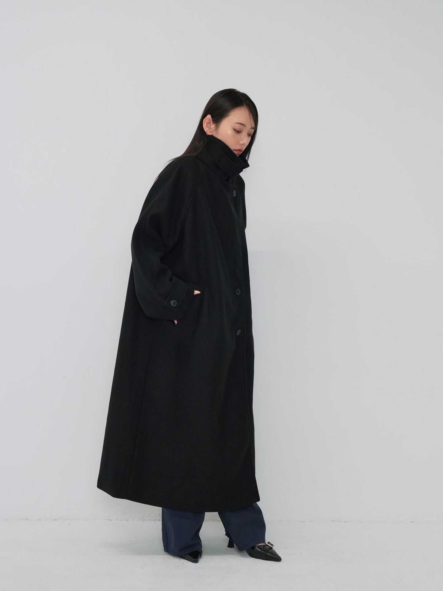 standcollar wool coat