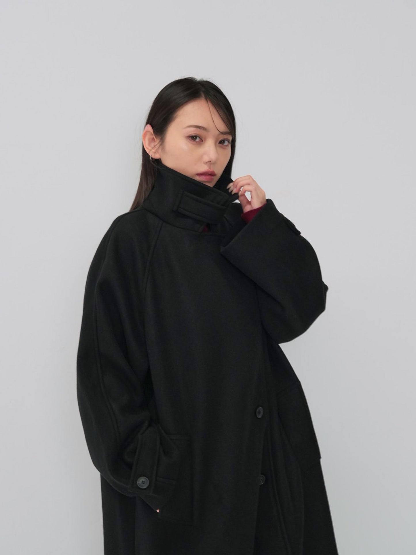 standcollar wool coat