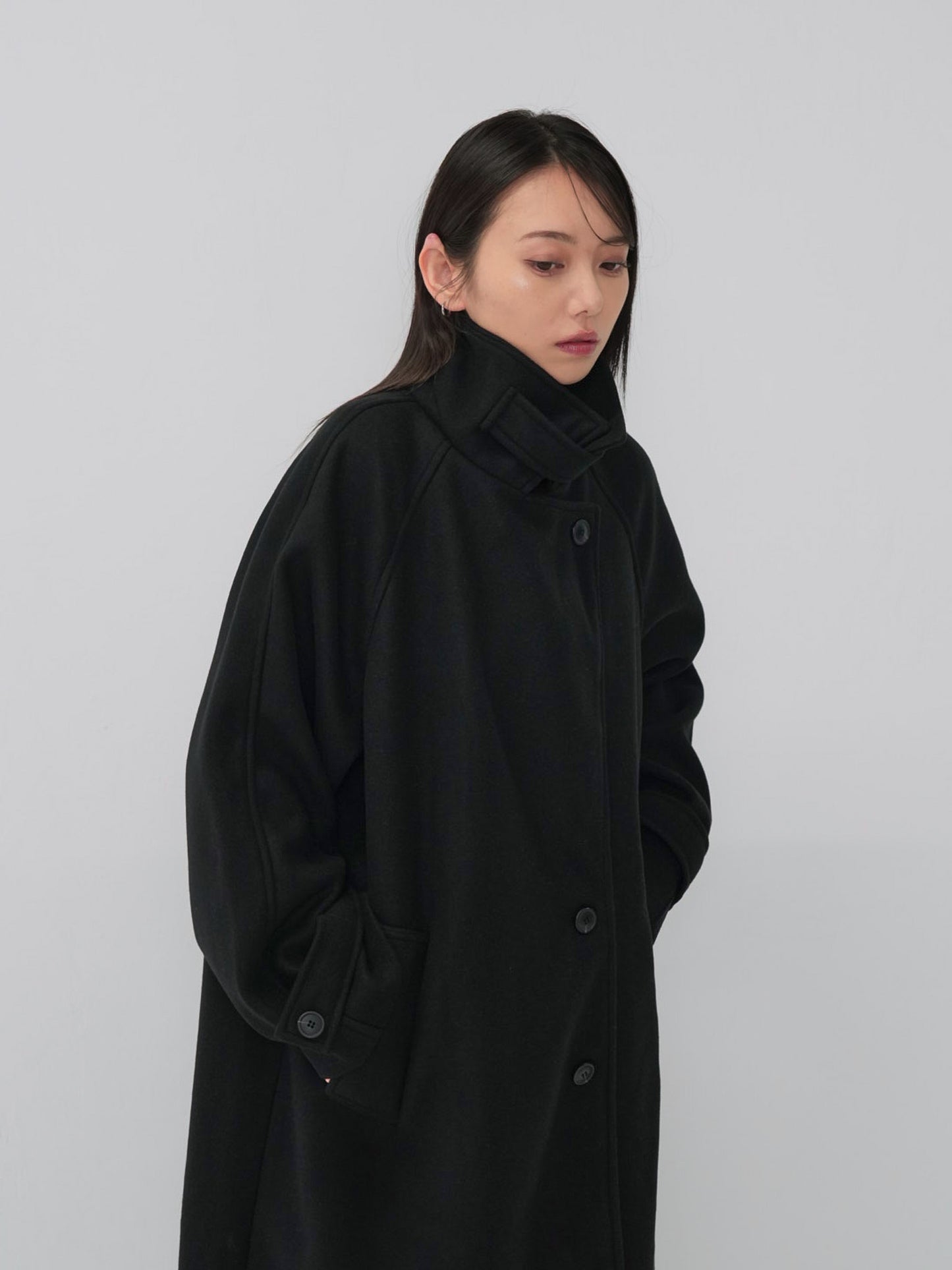 standcollar wool coat