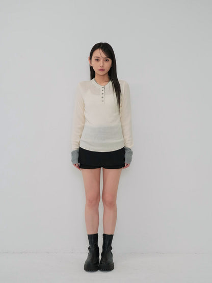 bicolor button round tops