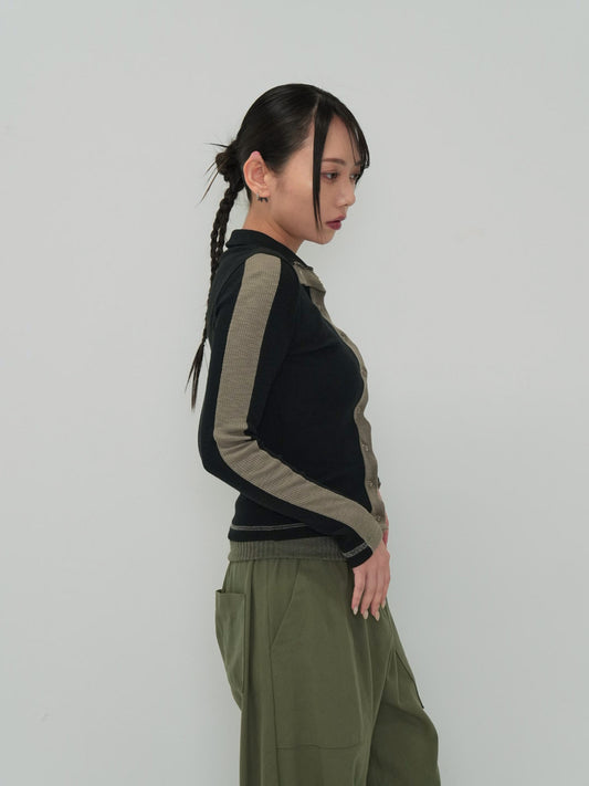 line tight high neck T