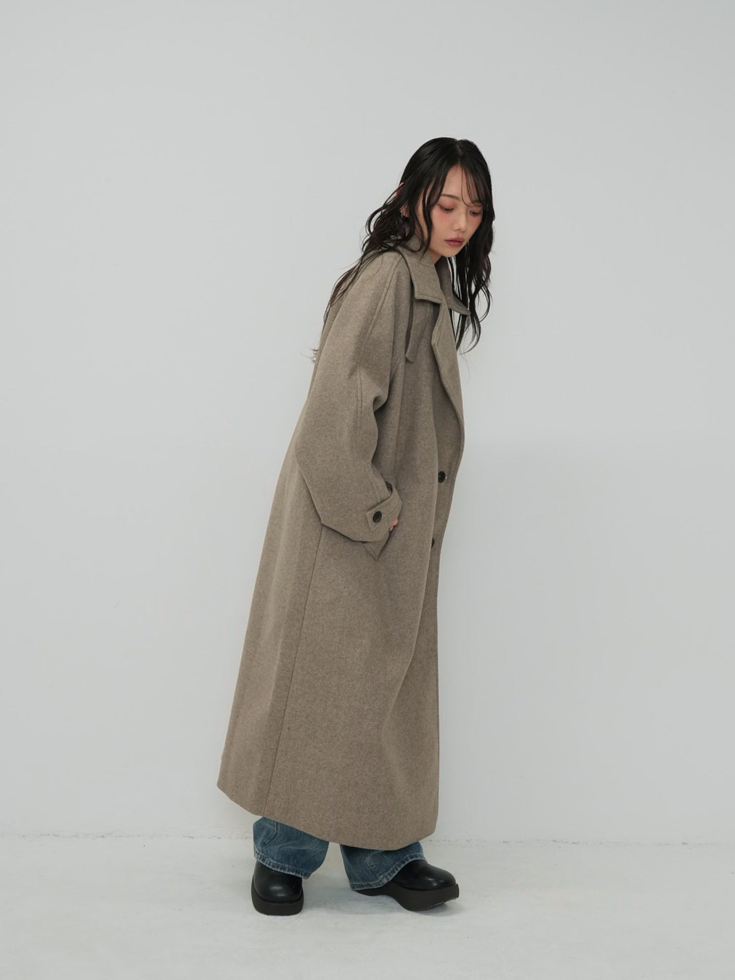 standcollar wool coat