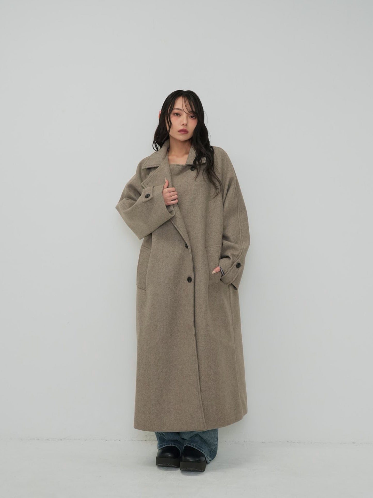 standcollar wool coat