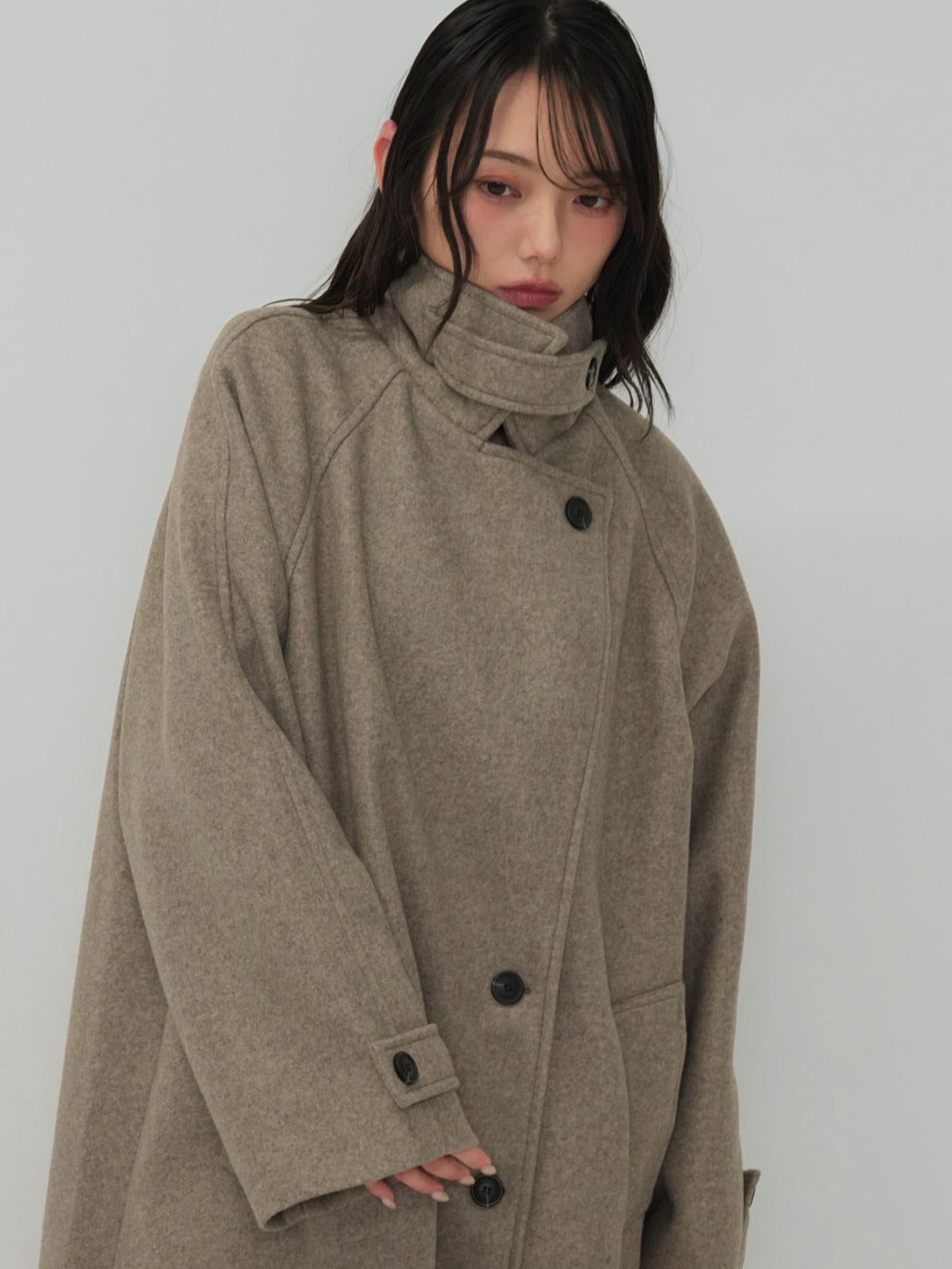 standcollar wool coat