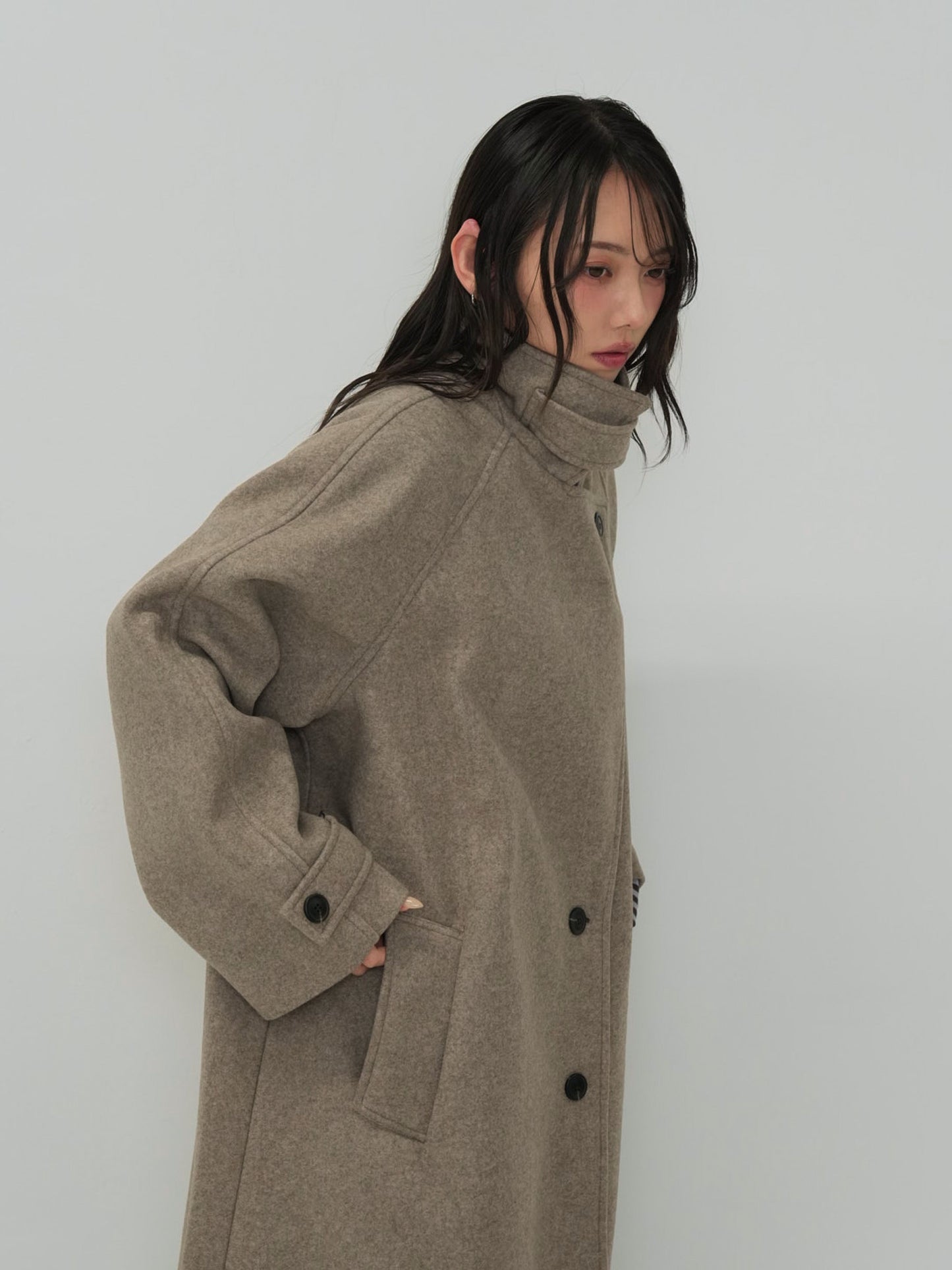 standcollar wool coat