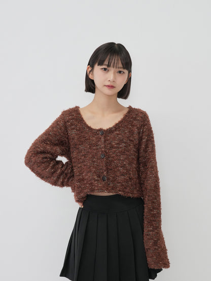 mix color cropped cardigan