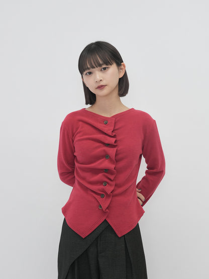 asymmetry frill blouse t