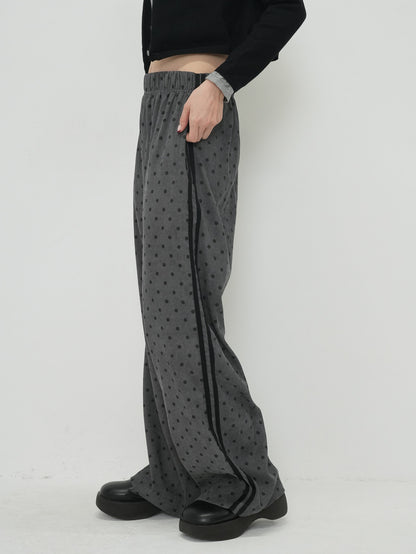 dot wide line pants