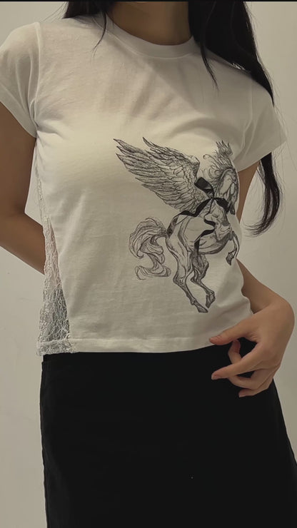 side lace unicorn tops