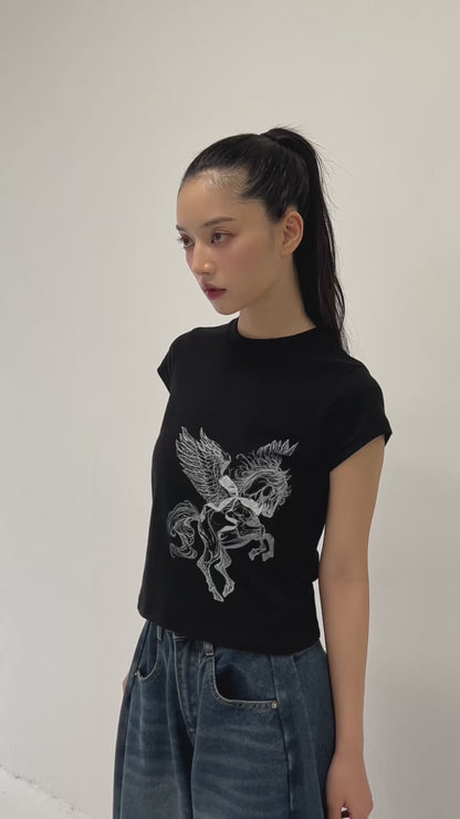 side lace unicorn tops